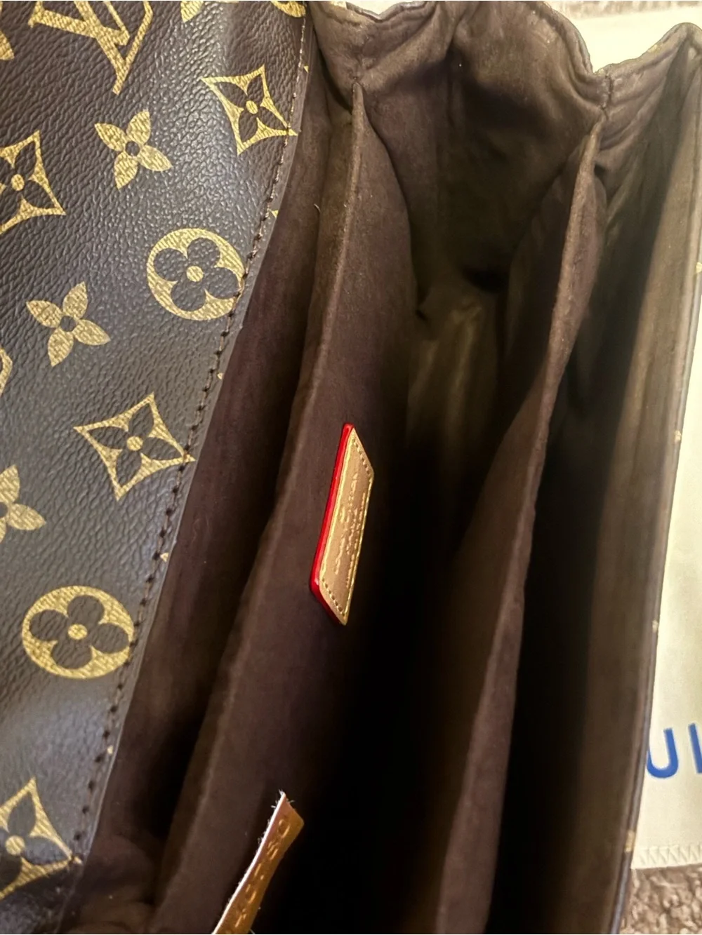 Louis Vuitton Brown Monogram Flap Shoulder Bag with Gold Hardware
